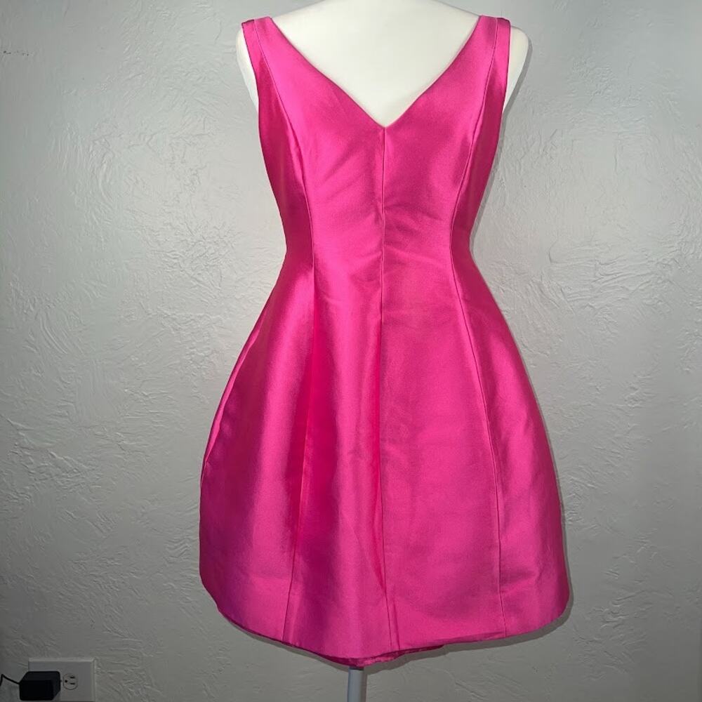 Kate Spade Silk Blend Mini Dress Rio de Janeiro Structure Pink Small Fit Flare
